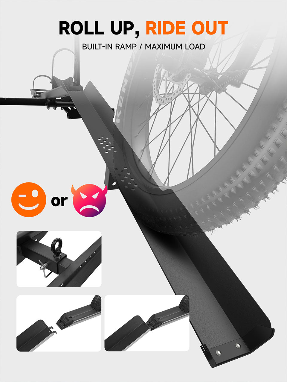 300 LB Off-Road Ultimate 2-Bike E-Bike Hitch Rack with Ramp, 150 LBS p – OutfitR
