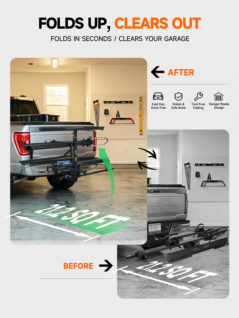 300 LB Off-Road Ultimate 2-Bike E-Bike Hitch Rack with Ramp, 150 LBS per Bike, Heavy Duty Dual Safety Lock, Fits 5" Fat Tire E-Bikes, Foldable for 2" Receiver