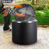 19 Inch Smokeless Fire Pit, Portable Outdoor Firepit for Camping, Stainless Steel, Black