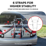 2-Bike Trunk Mount Rack, Lightweight Aluminum Bike Carrier, 70 LBS Capacity