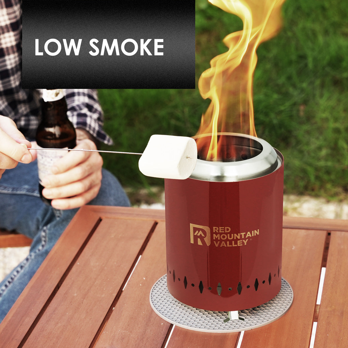 Smokeless Tabletop Fire Pit with Mat, Portable Mini Low Smoke Camping –  OutfitR