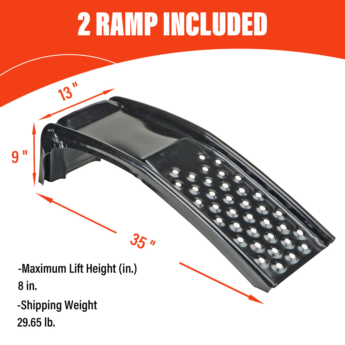 HEAVY-DUTY SOLID STEEL AUTO RAMP SET