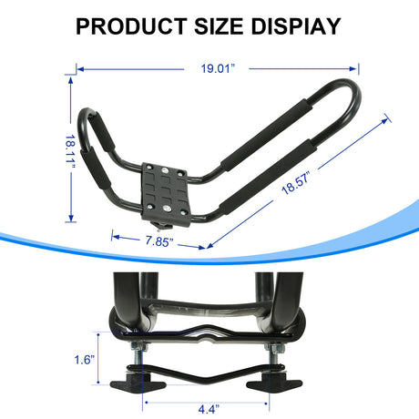 165 LB Steel Kayak and Canoe Roof Rack with Padding