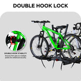 2-Bike Hitch Rack, Fat Tire Bike Carrier for Step-Through Bikes, Folding Design, Fits 2'' Receiver, 200 lbs Capacity