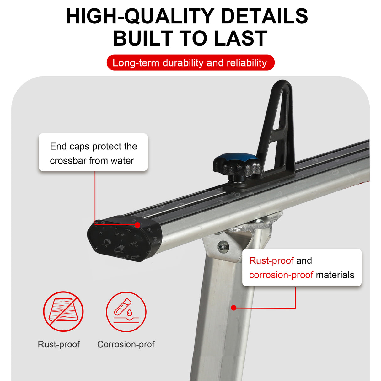 Universal Aluminum Truck Rack, 800 LBS Capacity, Two-Bar Set