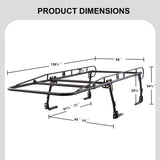 Universal Heavy-duty Steel Pickup Truck Ladder Rack, 800 LBS Capacity