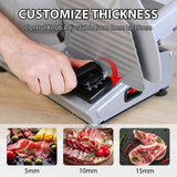 180W Electric Meat Slicer for Home Use, Deli Slicer with 7.5" Blade, Silver, Adjustable Thickness