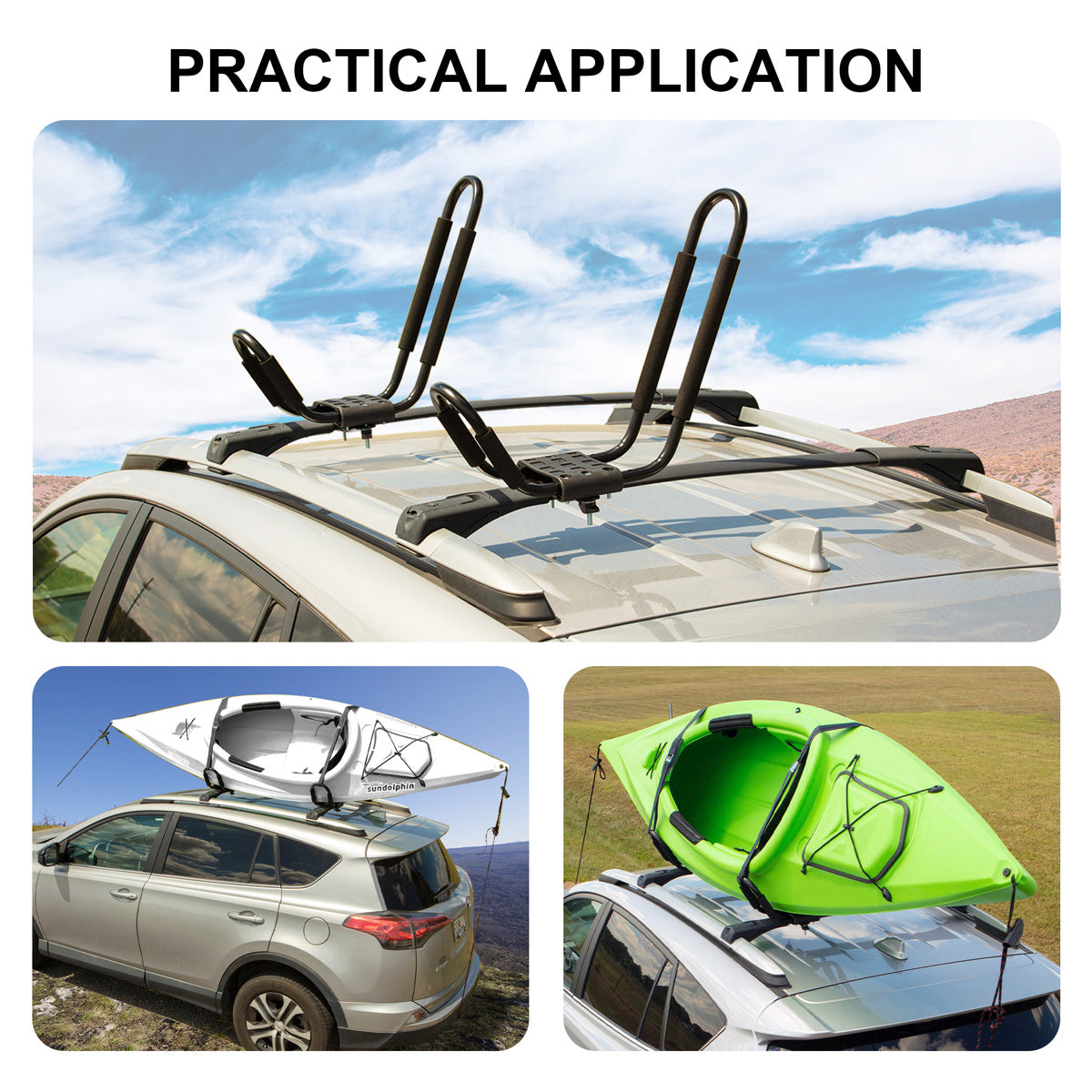 165 LB Steel Kayak and Canoe Roof Rack with Padding