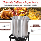 36 Qt. Turkey Deep Fryer Pot, Outdoor Turkey Boiler With Drain Spout & Propane Burner