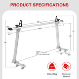 Universal Aluminum Truck Rack, 800 LBS Capacity, Two-Bar Set