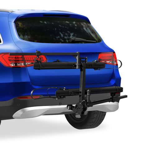 2-Bike Hitch Electric Bike Rack, Folding Fat Tire E-Bike Carrier, 200 LBS Capacity, Fits 2'' Receiver, Anti-falloff 360° Swirl Structure