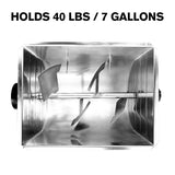 Holds 40 LBS / 7 Gallons