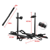 2-Bike Hitch Electric Bike Rack with Ramp, Folding Fat Tire E-Bike Carrier, 200 LBS Capacity, Fits 2'' Receiver