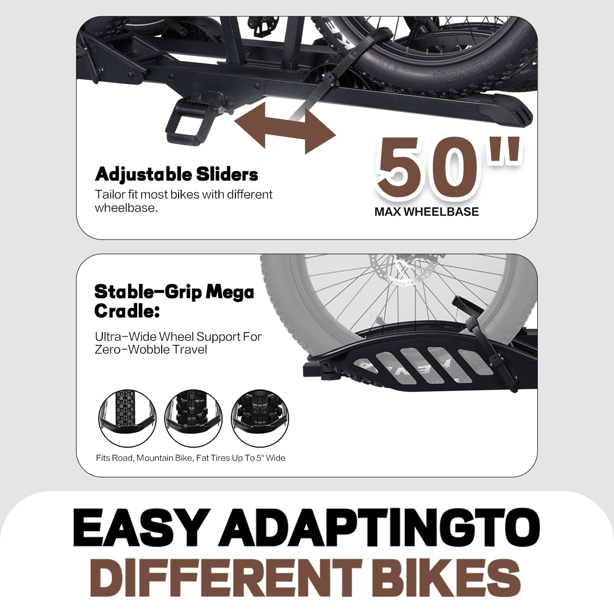 2-Bike Hitch E-Bike Rack, Easy Fold and Tilt, Heavy Duty