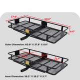 400lb Cargo Carrier, 2 Inch Receiver Luggage Basket with Anti-Wobble Hitch Pin