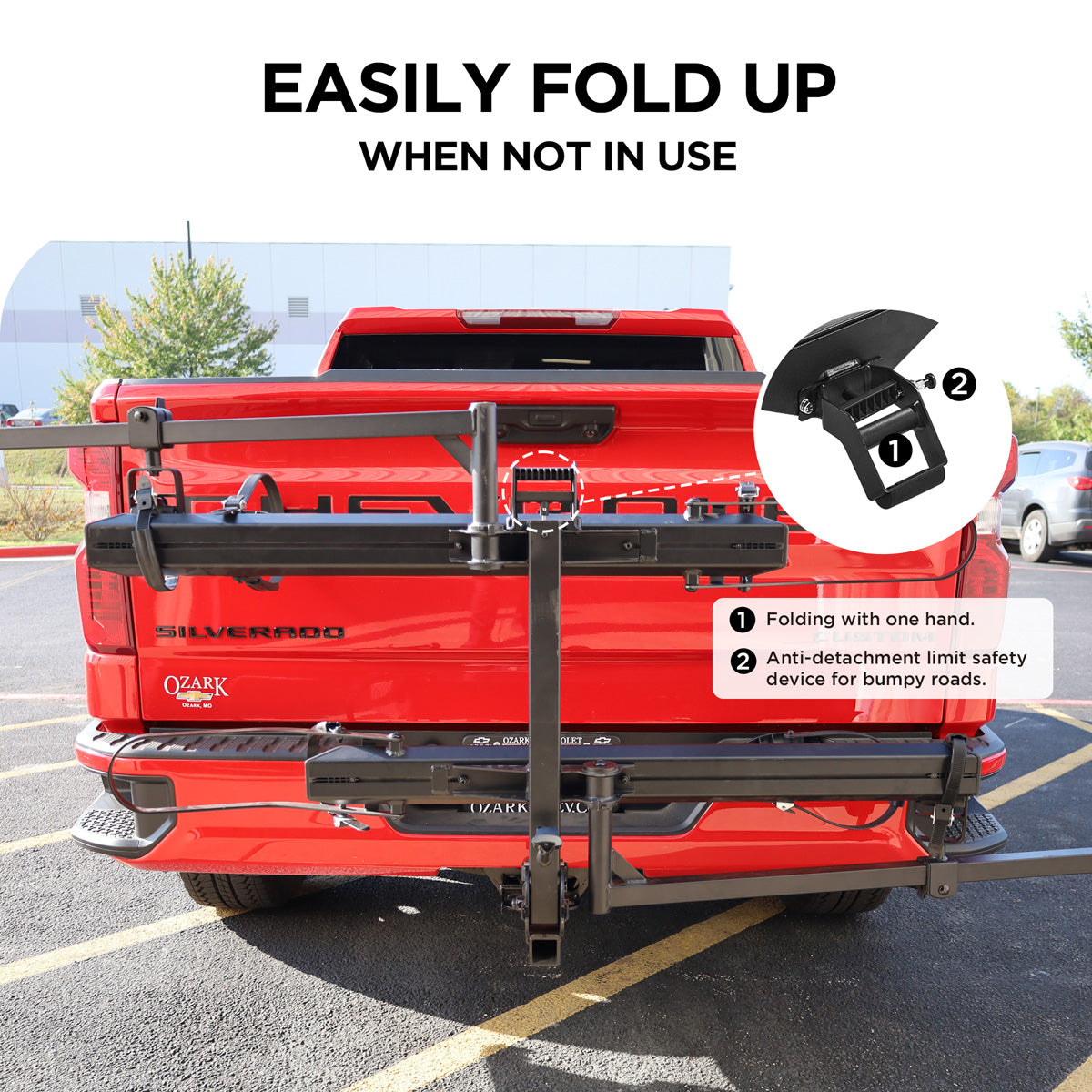 2-Bike Hitch E-Bike Rack, Easy Fold and Tilt