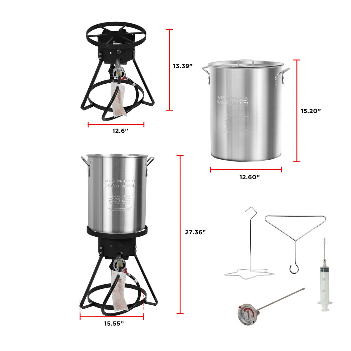 30 Qt. Outdoor Camping Fryer, Large Outdoor Cooking Equipment for Turkey, Chicken Wings, Fish and Seafood