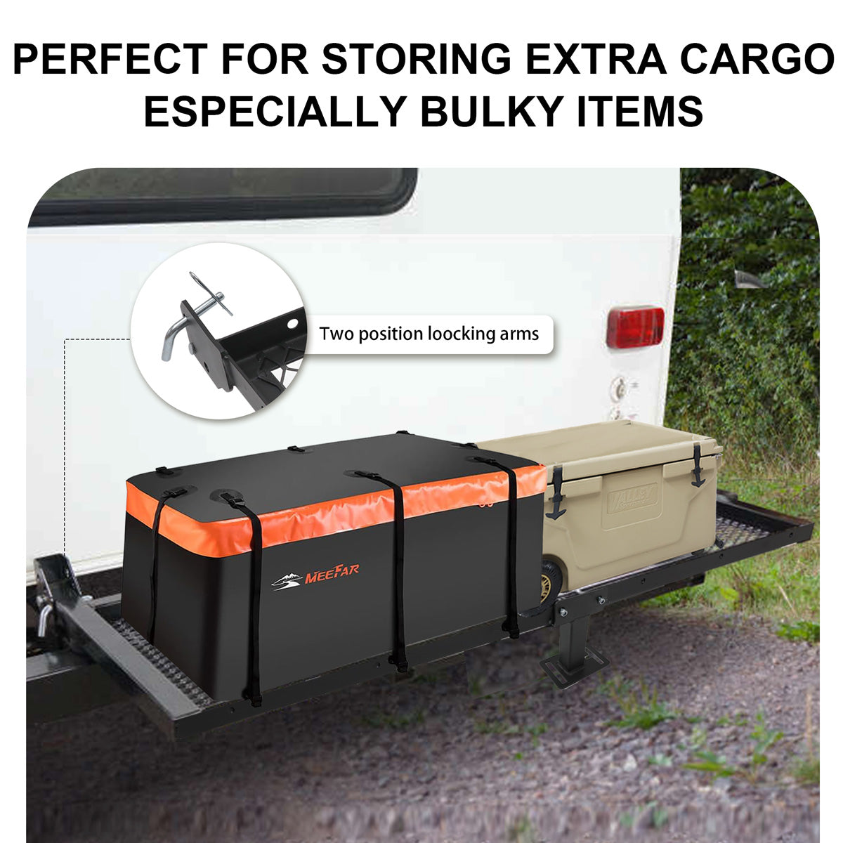 200 LB RV Bumper Rack Cargo Carrier for Bikes and Luggage OutfitR