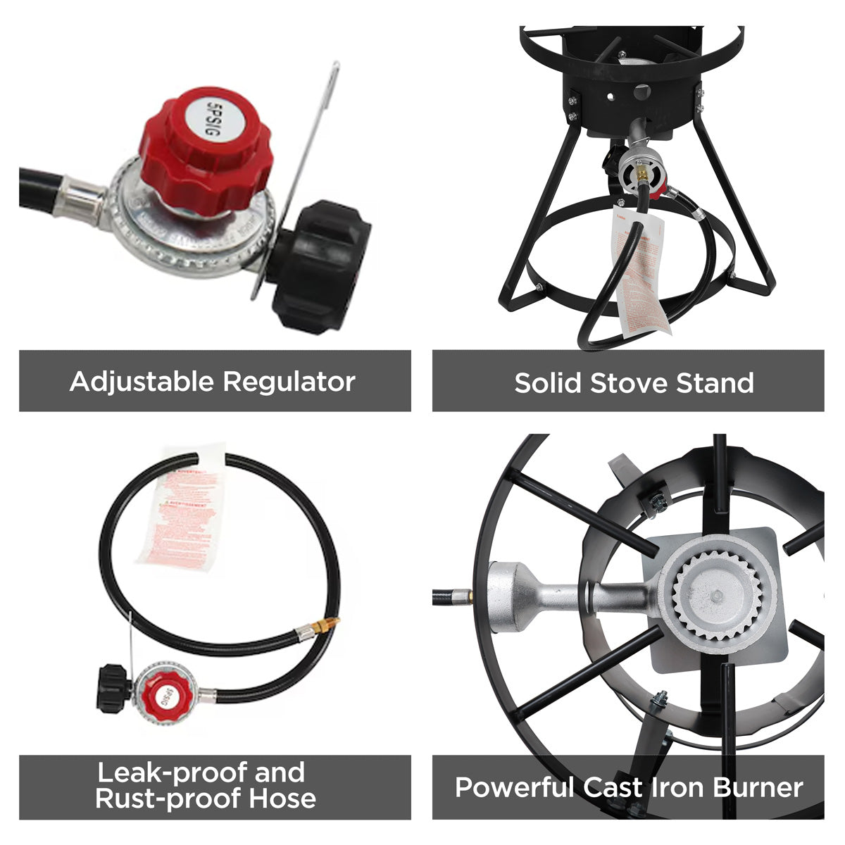 10.5 Qt. Outdoor Camping Fryer with Premium Aluminum Filter Basket and Thermometer for frying fish, wings, and seafood