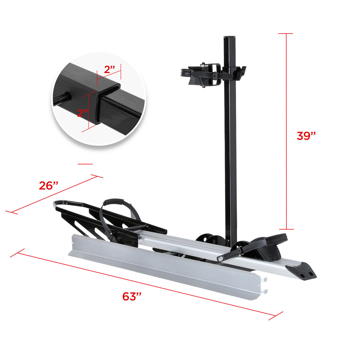 1-Bike Hitch E-bike Rack with Ramp, Folding Single Electric Bike Carri ...