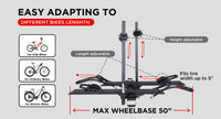 2-Bike Hitch E-Bike Rack with Ramp, Easy Fold and Tilt