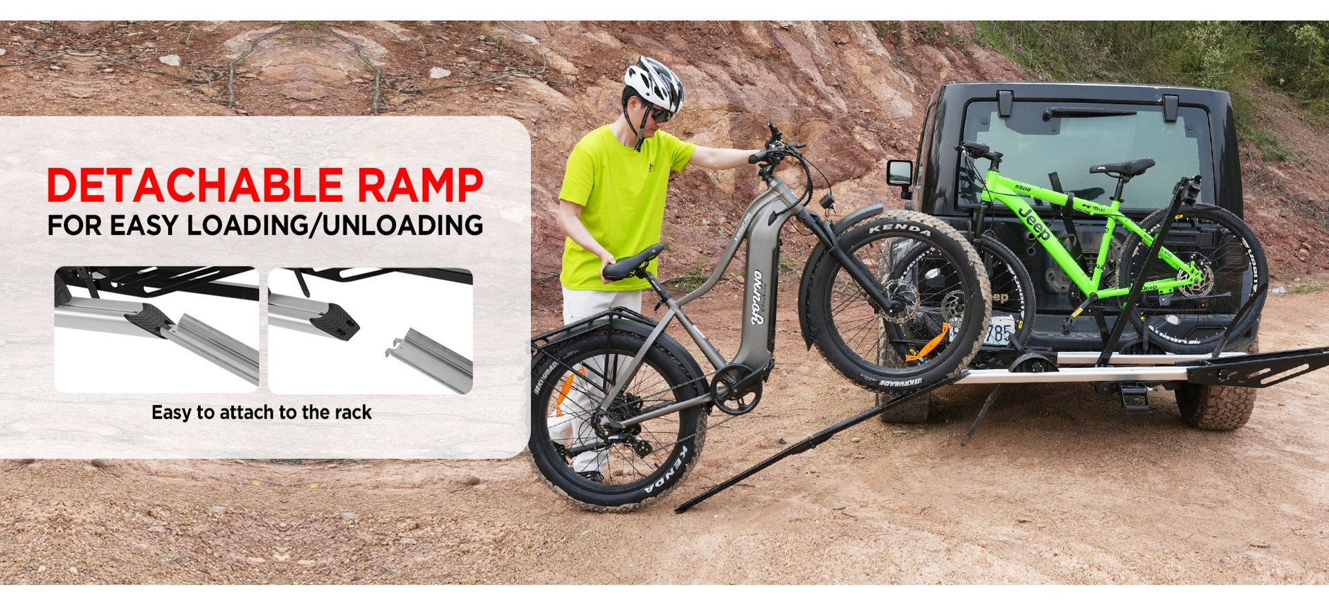 100 LB Capacity Foldable Loading Ramp For Bike Racks, High-Strength ...