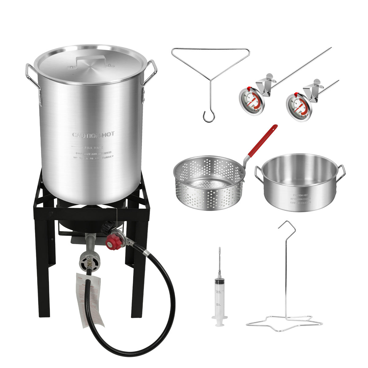 30 Qt Propane Turkey Fryer with 10 Qt Fish Fryer, Steamer & Boiler Set