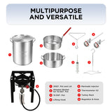 30 Qt Propane Turkey Fryer with 10 Qt Fish Fryer, Steamer & Boiler Set