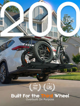 Etrike Hitch Rack — 200lbs Capacity, 2" Receiver, Adjustable Carrier for Adult Electric, Fat Tire & Folding Tricycles, Fits Cars, SUVs, Trucks & RVs