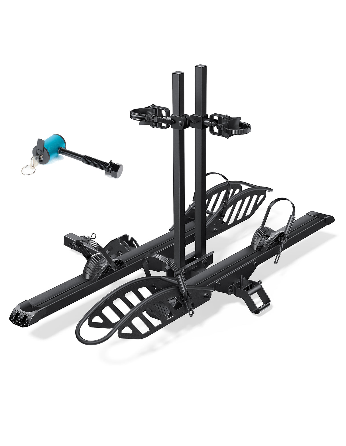 2-Bike Hitch E-Bike Rack, Easy Fold and Tilt, Heavy Duty with Lock